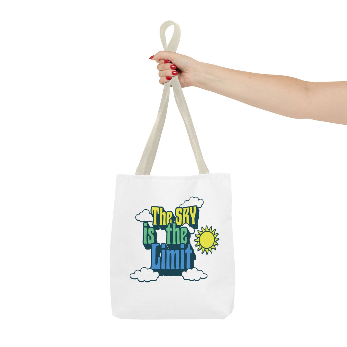 'The Sky Is The Limit' Tote Bag — Motivational Canvas Beach & Everyday Shopper