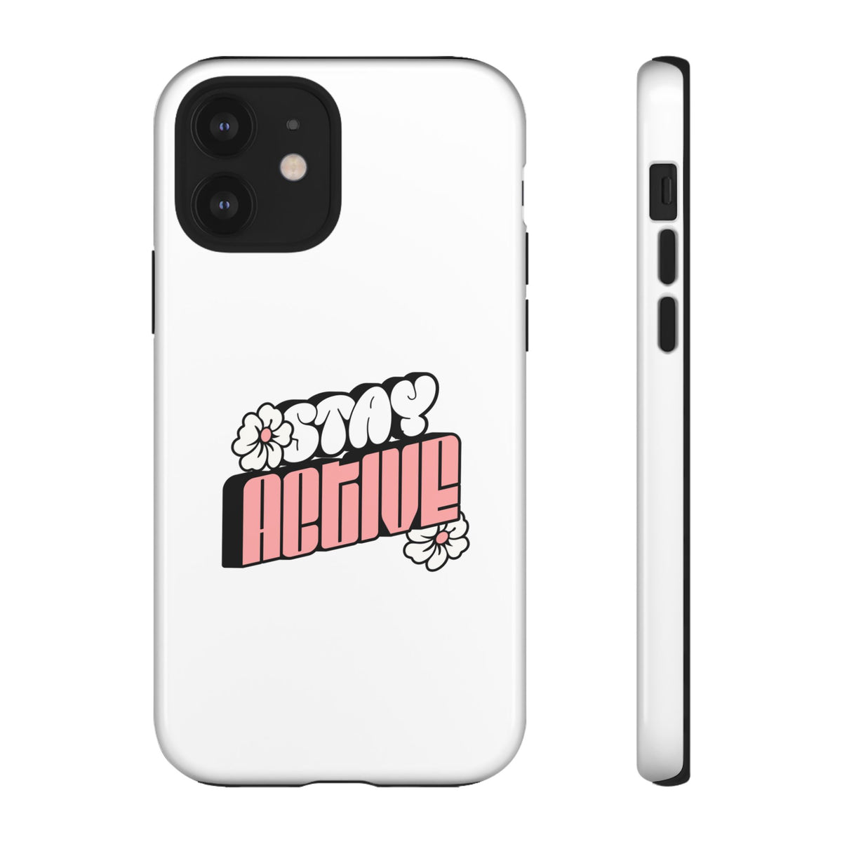 Stay Active Phone Case — Retro Pink Floral Tough Phone Cover