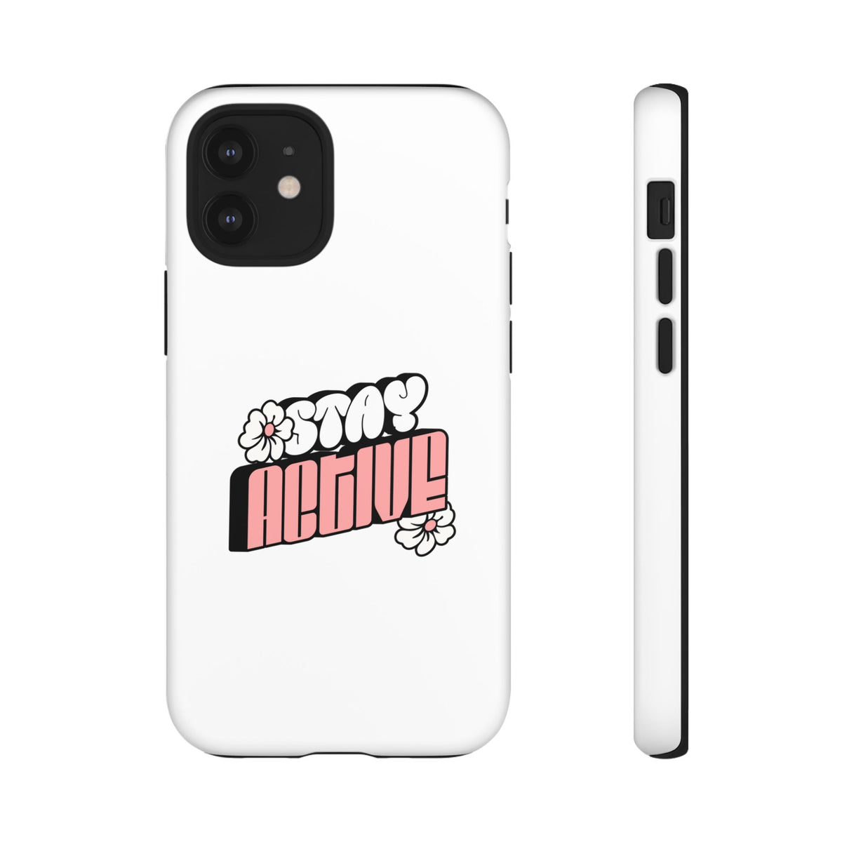 Stay Active Phone Case — Retro Pink Floral Tough Phone Cover