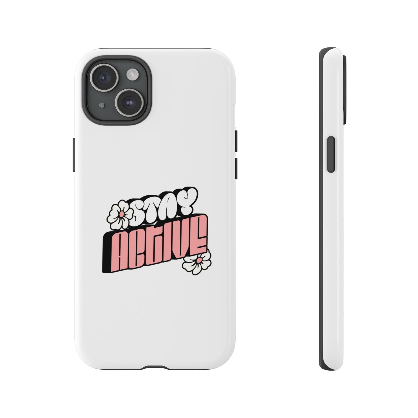 Stay Active Phone Case — Retro Pink Floral Tough Phone Cover