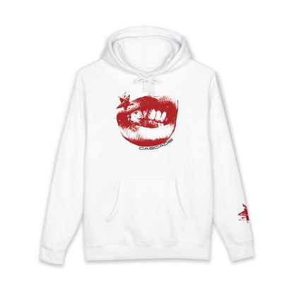 Red Lip Print Hoodie with Star Sleeve