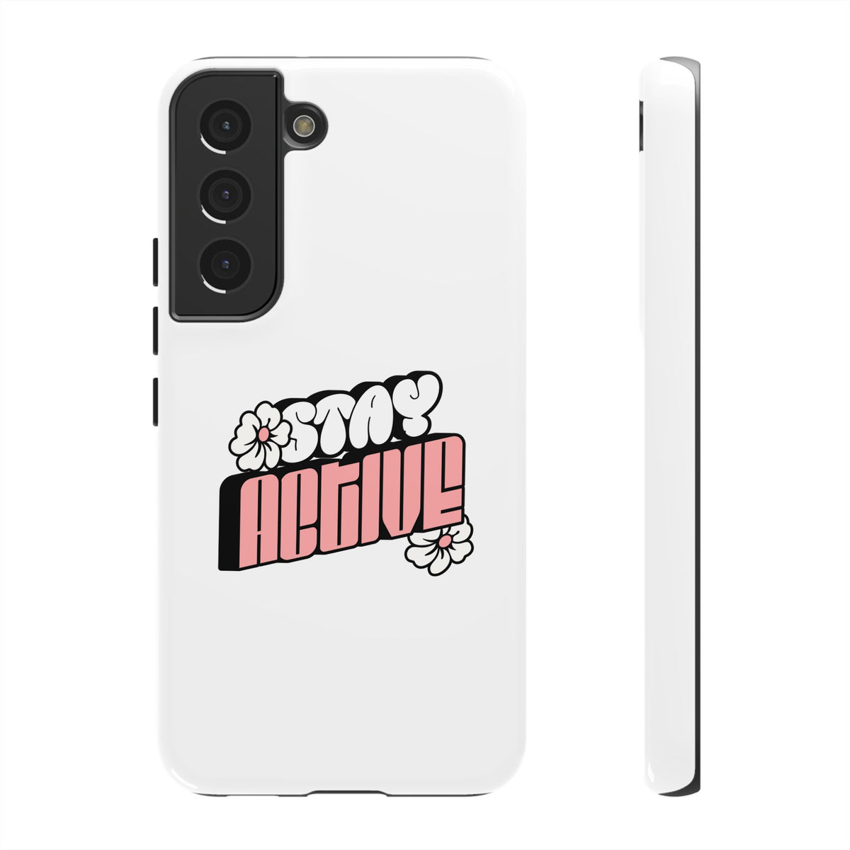 Stay Active Phone Case — Retro Pink Floral Tough Phone Cover