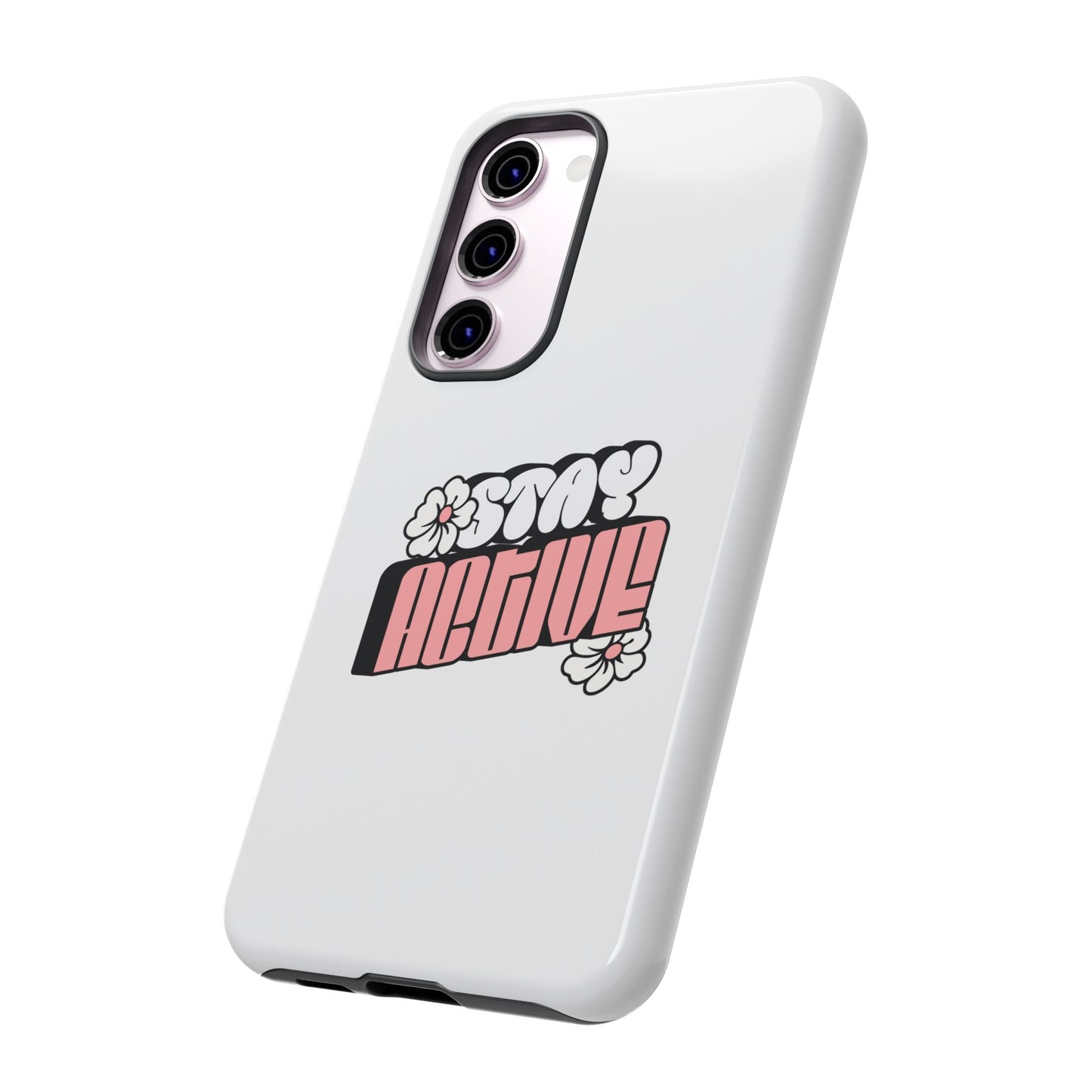 Stay Active Phone Case — Retro Pink Floral Tough Phone Cover