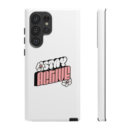Stay Active Phone Case — Retro Pink Floral Tough Phone Cover