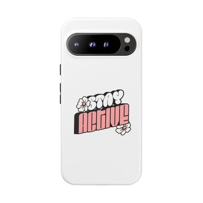 Stay Active Phone Case — Retro Pink Floral Tough Phone Cover