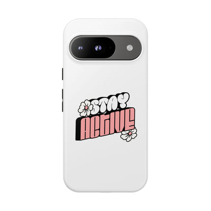 Stay Active Phone Case — Retro Pink Floral Tough Phone Cover