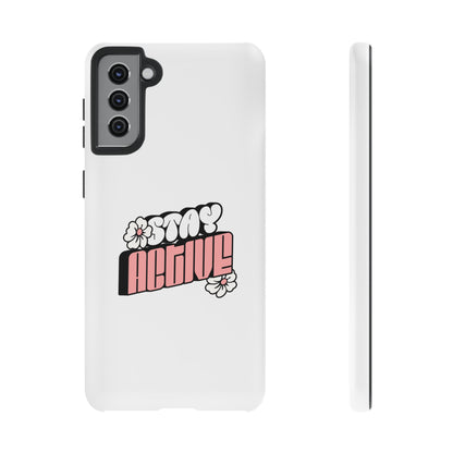 Stay Active Phone Case — Retro Pink Floral Tough Phone Cover