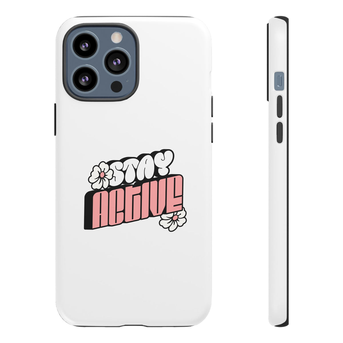 Stay Active Phone Case — Retro Pink Floral Tough Phone Cover