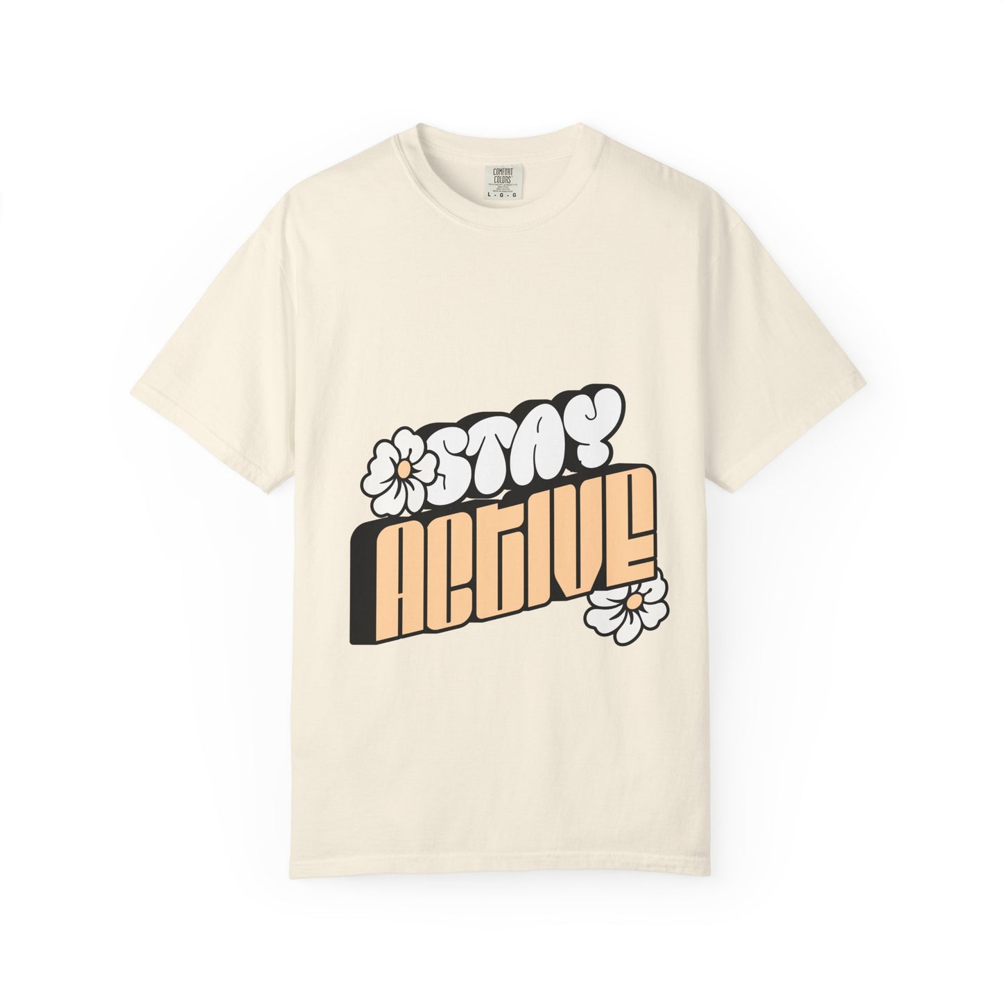 Stay Active Orange Floral Tee — Graphic T-Shirt