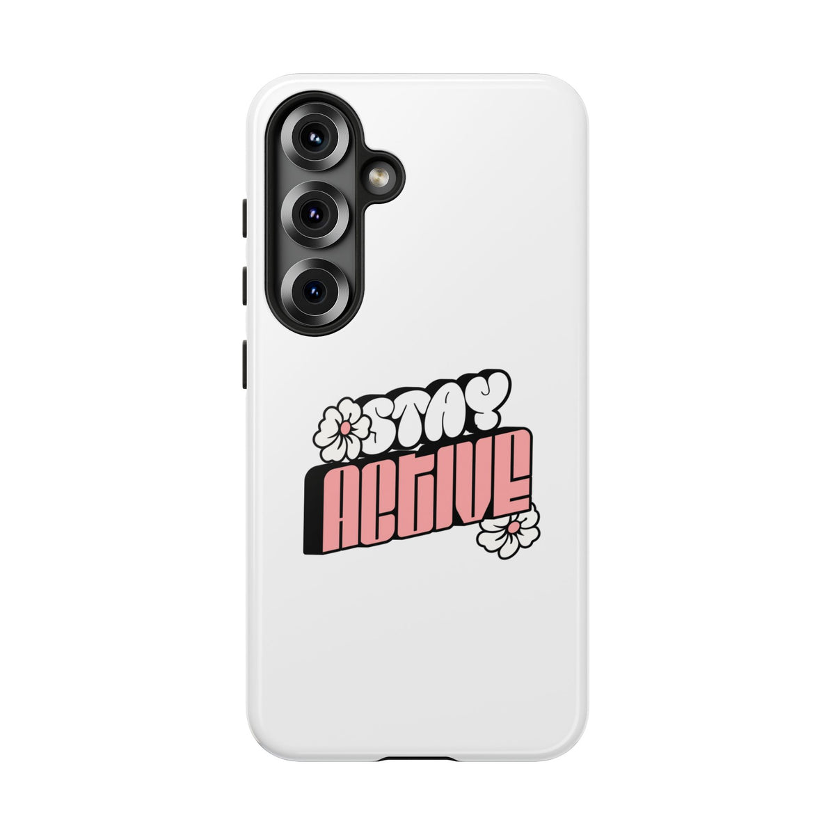 Stay Active Phone Case — Retro Pink Floral Tough Phone Cover