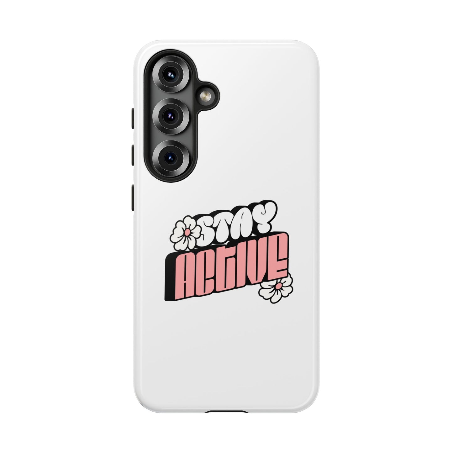 Stay Active Phone Case — Retro Pink Floral Tough Phone Cover