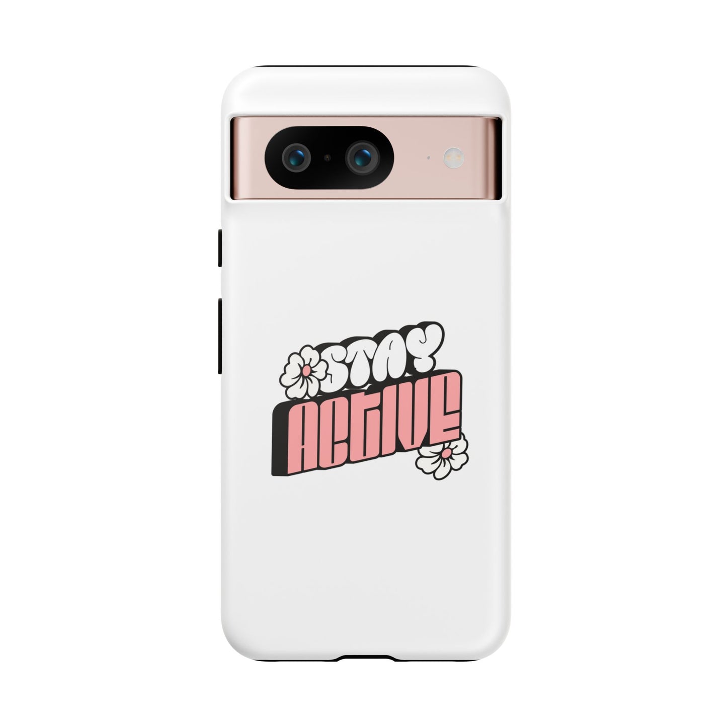 Stay Active Phone Case — Retro Pink Floral Tough Phone Cover