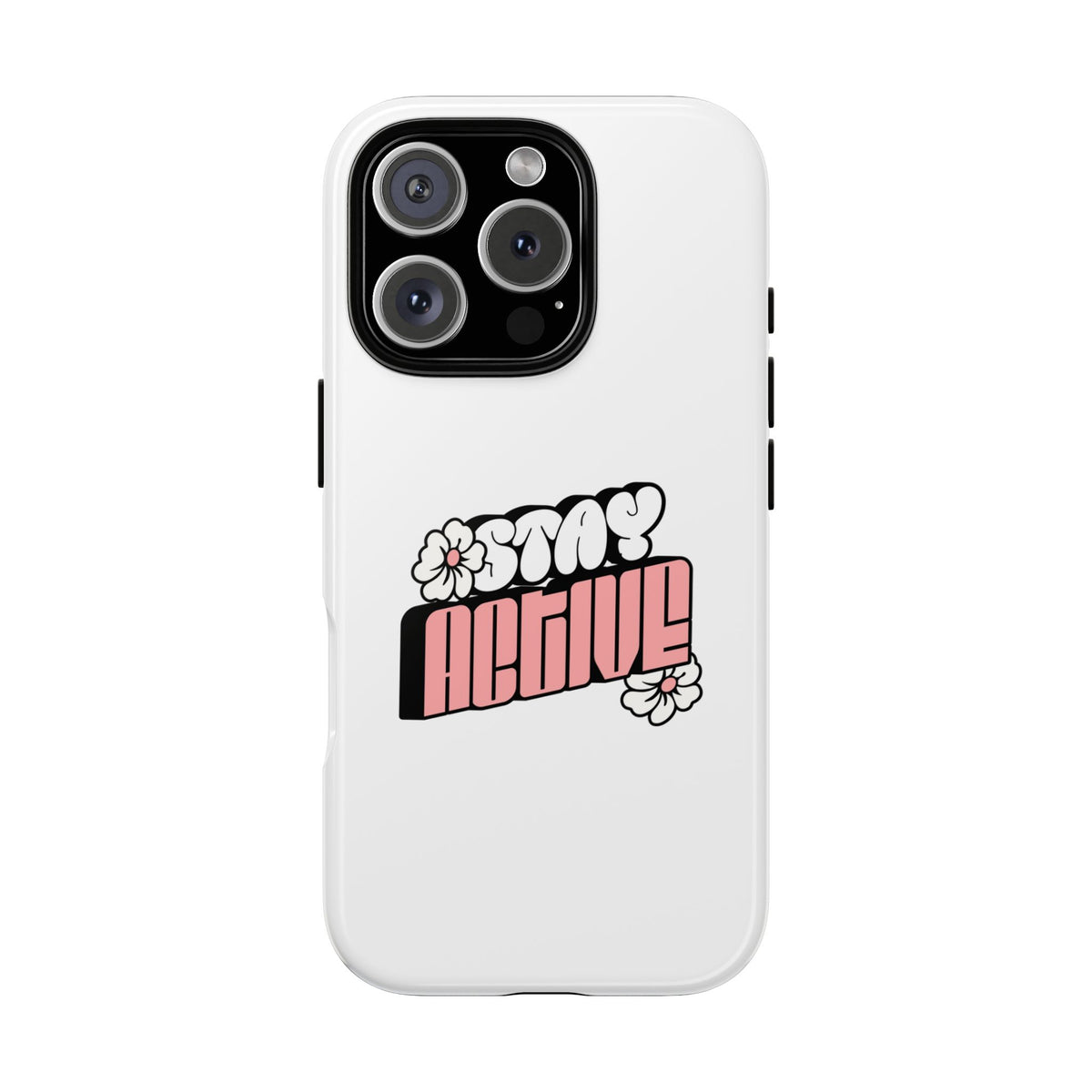 Stay Active Phone Case — Retro Pink Floral Tough Phone Cover