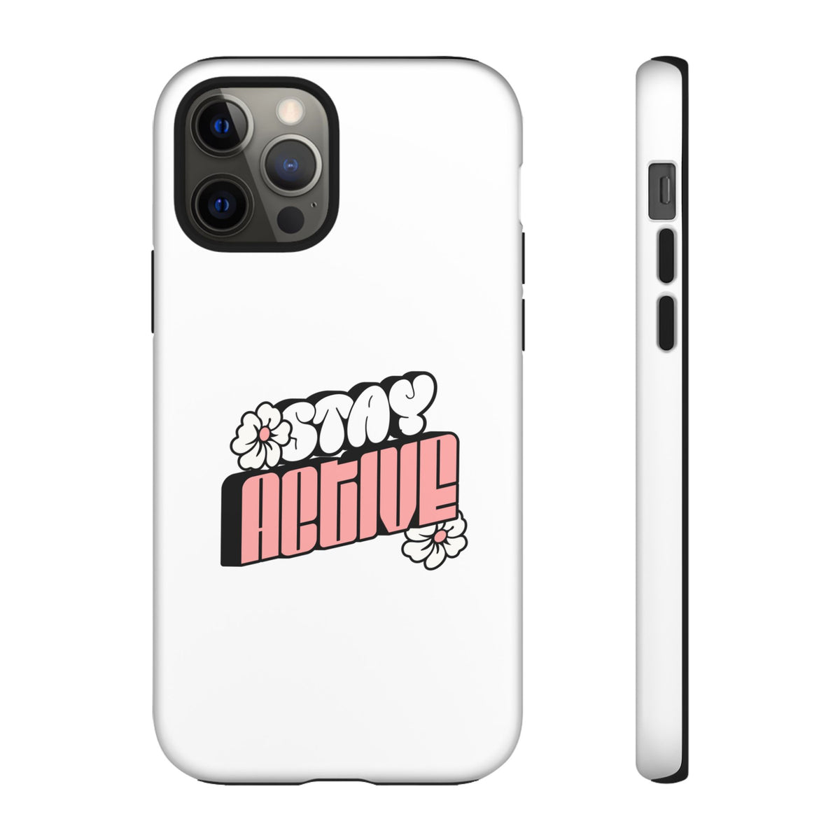 Stay Active Phone Case — Retro Pink Floral Tough Phone Cover