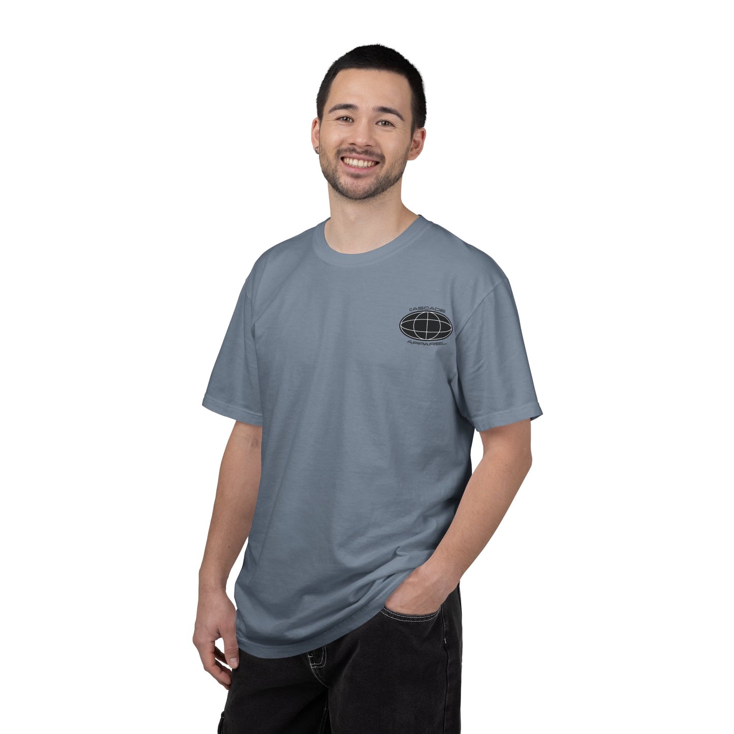 Cascade Apparel Geographic Black & White Logo T‑Shirt