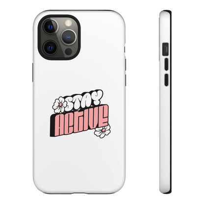 Stay Active Phone Case — Retro Pink Floral Tough Phone Cover