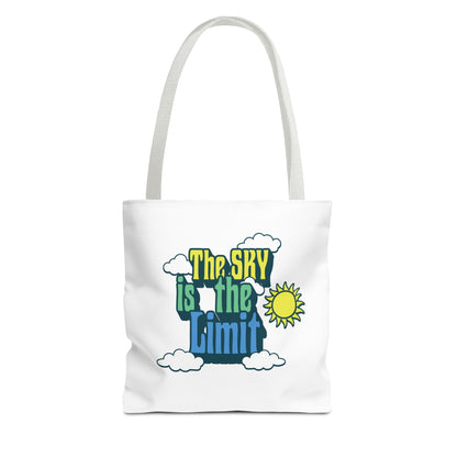 'The Sky Is The Limit' Tote Bag — Motivational Canvas Beach & Everyday Shopper