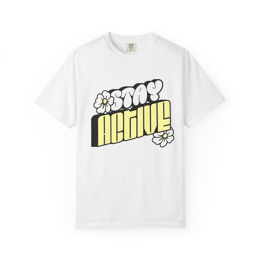 Copy of Stay Active Floral Tee — Yellow Graphic T-Shirt
