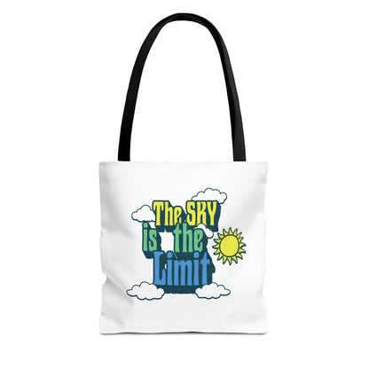 'The Sky Is The Limit' Tote Bag — Motivational Canvas Beach & Everyday Shopper