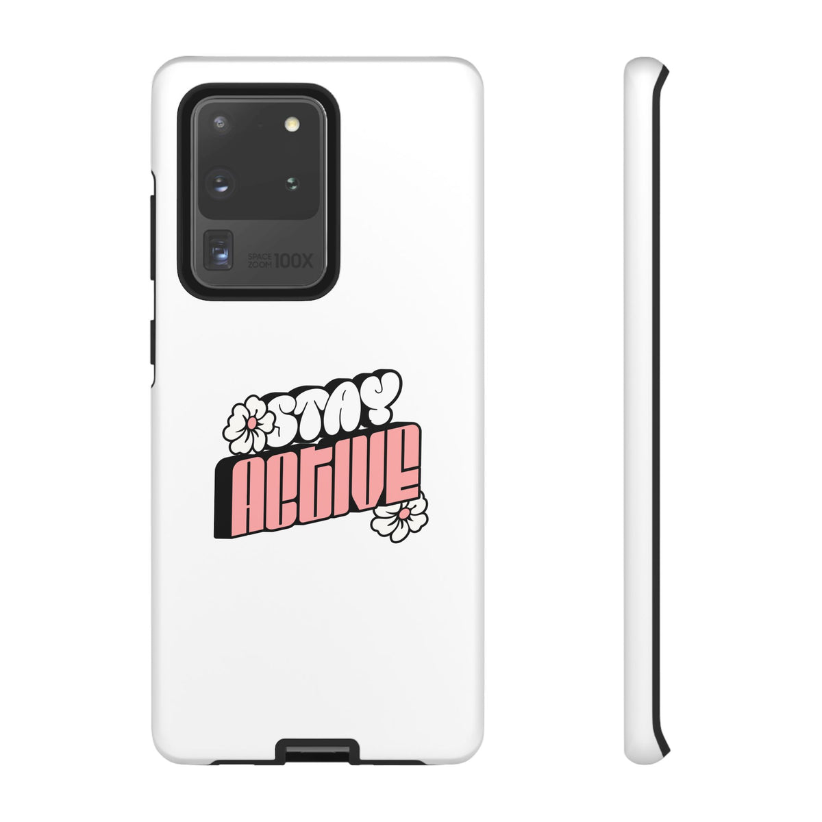 Stay Active Phone Case — Retro Pink Floral Tough Phone Cover