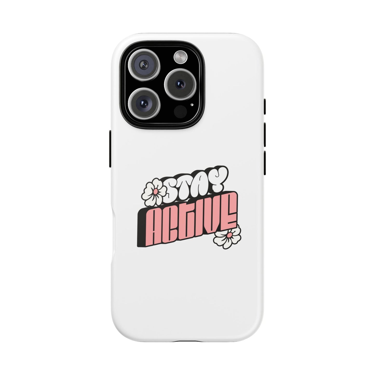 Stay Active Phone Case — Retro Pink Floral Tough Phone Cover