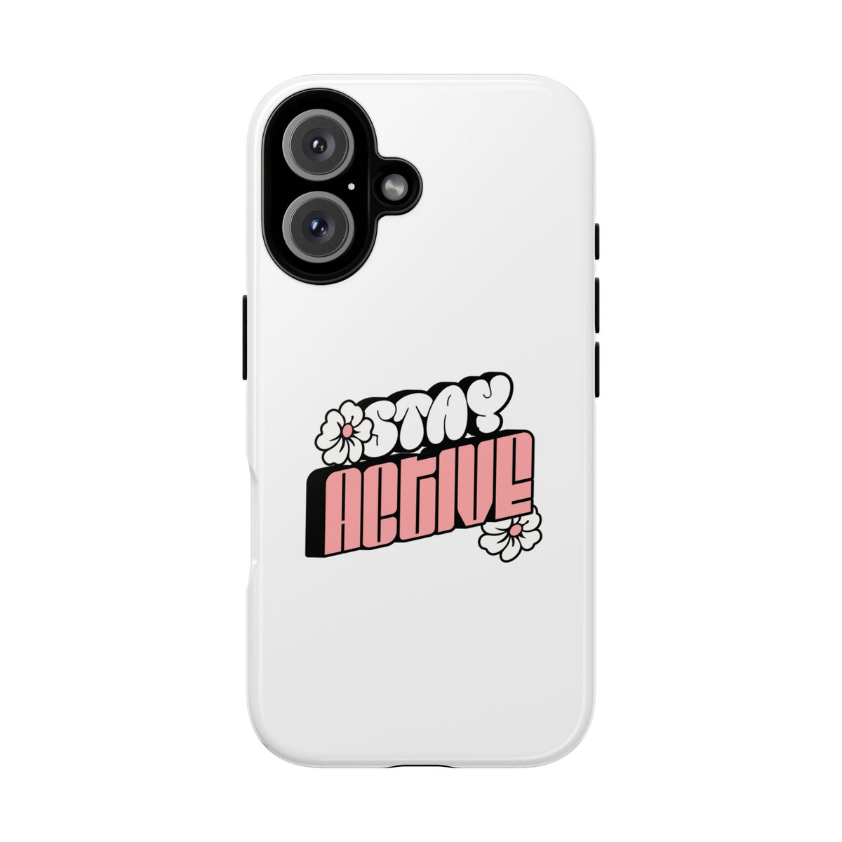 Stay Active Phone Case — Retro Pink Floral Tough Phone Cover