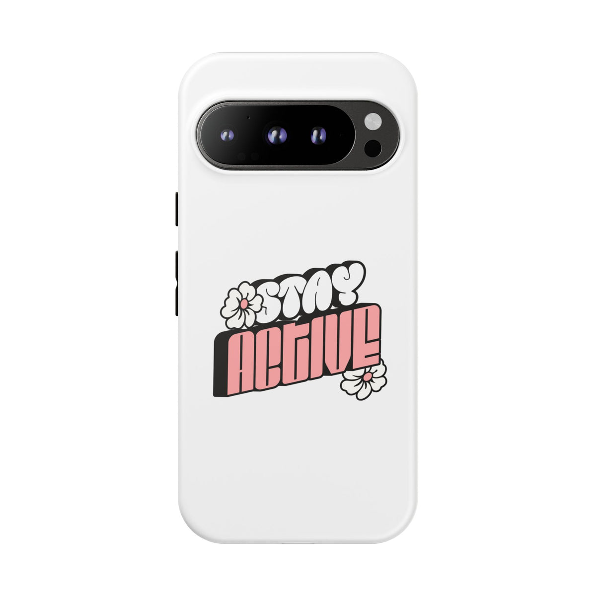 Stay Active Phone Case — Retro Pink Floral Tough Phone Cover