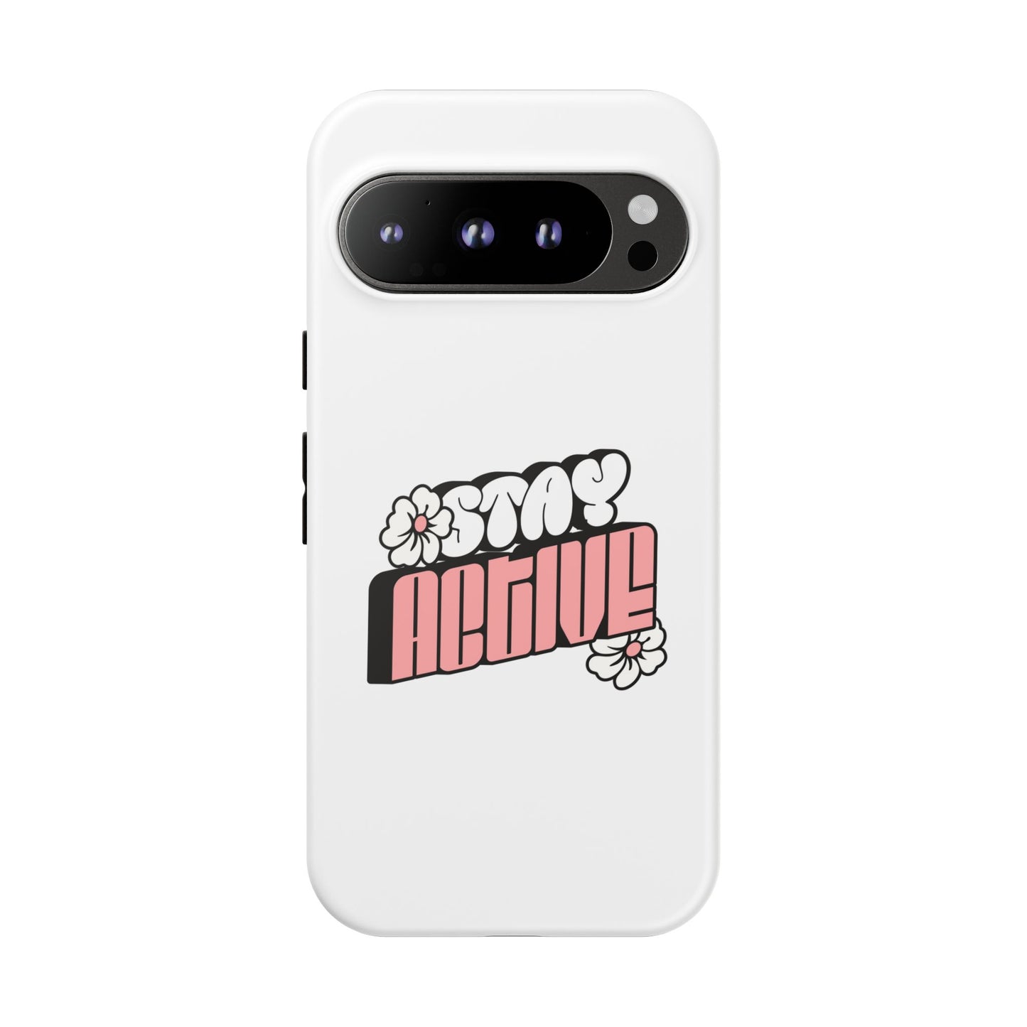 Stay Active Phone Case — Retro Pink Floral Tough Phone Cover