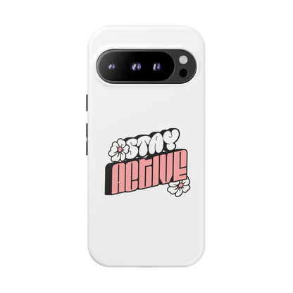 Stay Active Phone Case — Retro Pink Floral Tough Phone Cover
