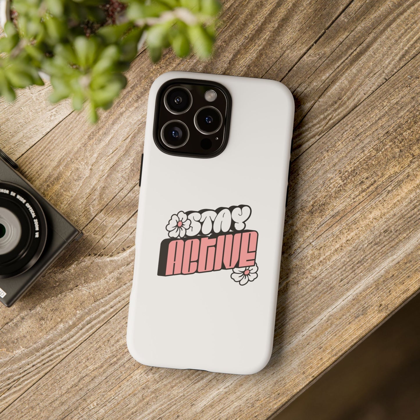 Stay Active Phone Case — Retro Pink Floral Tough Phone Cover