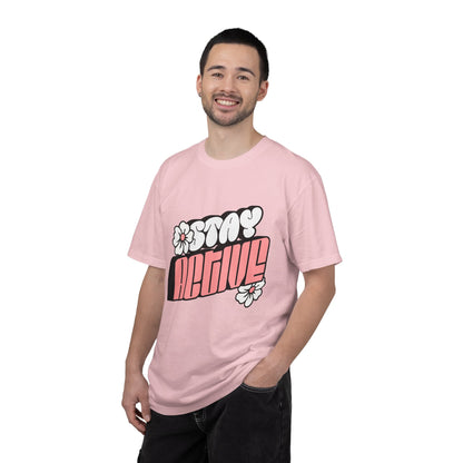 Stay Active Floral Tee — Retro Pink Graphic T-Shirt