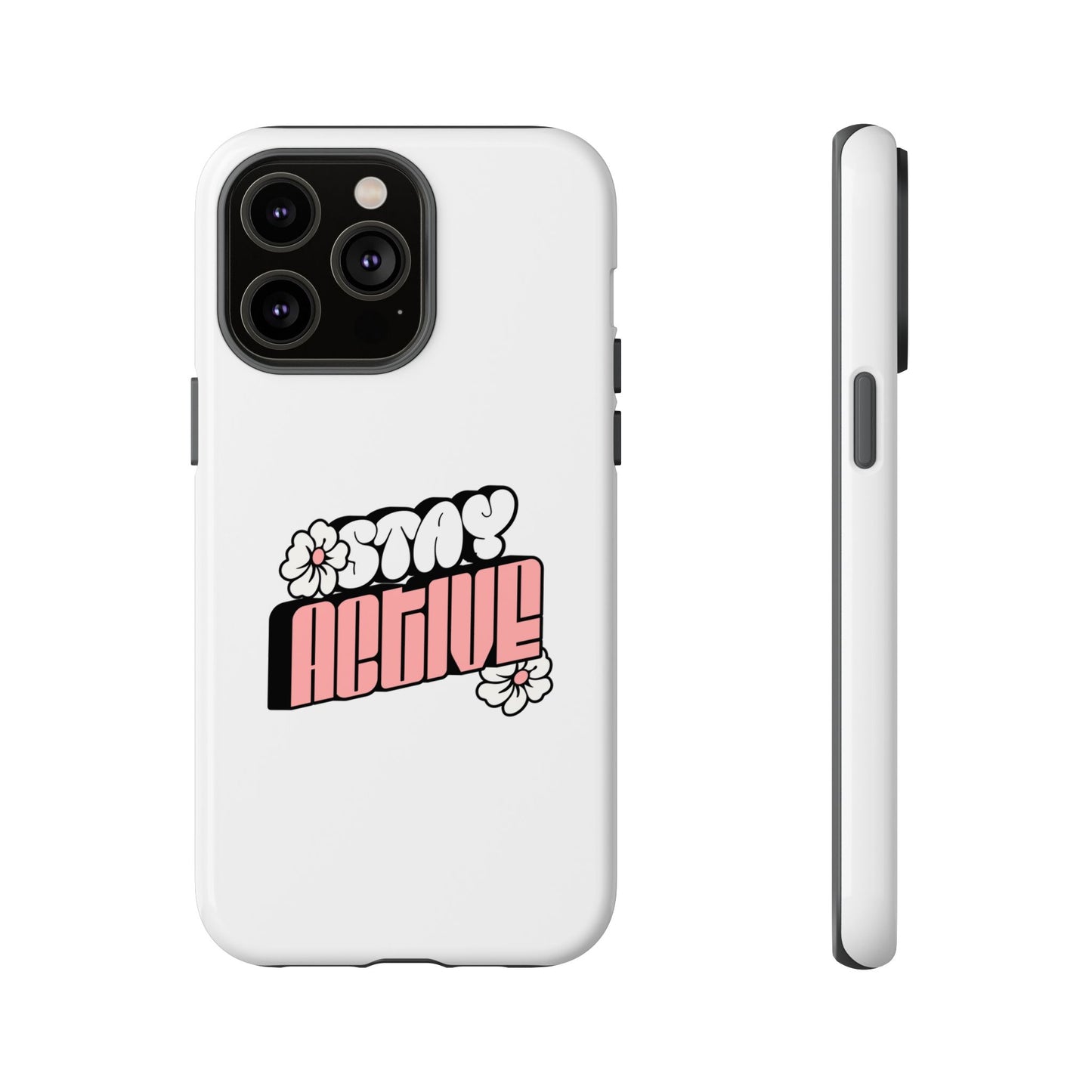 Stay Active Phone Case — Retro Pink Floral Tough Phone Cover