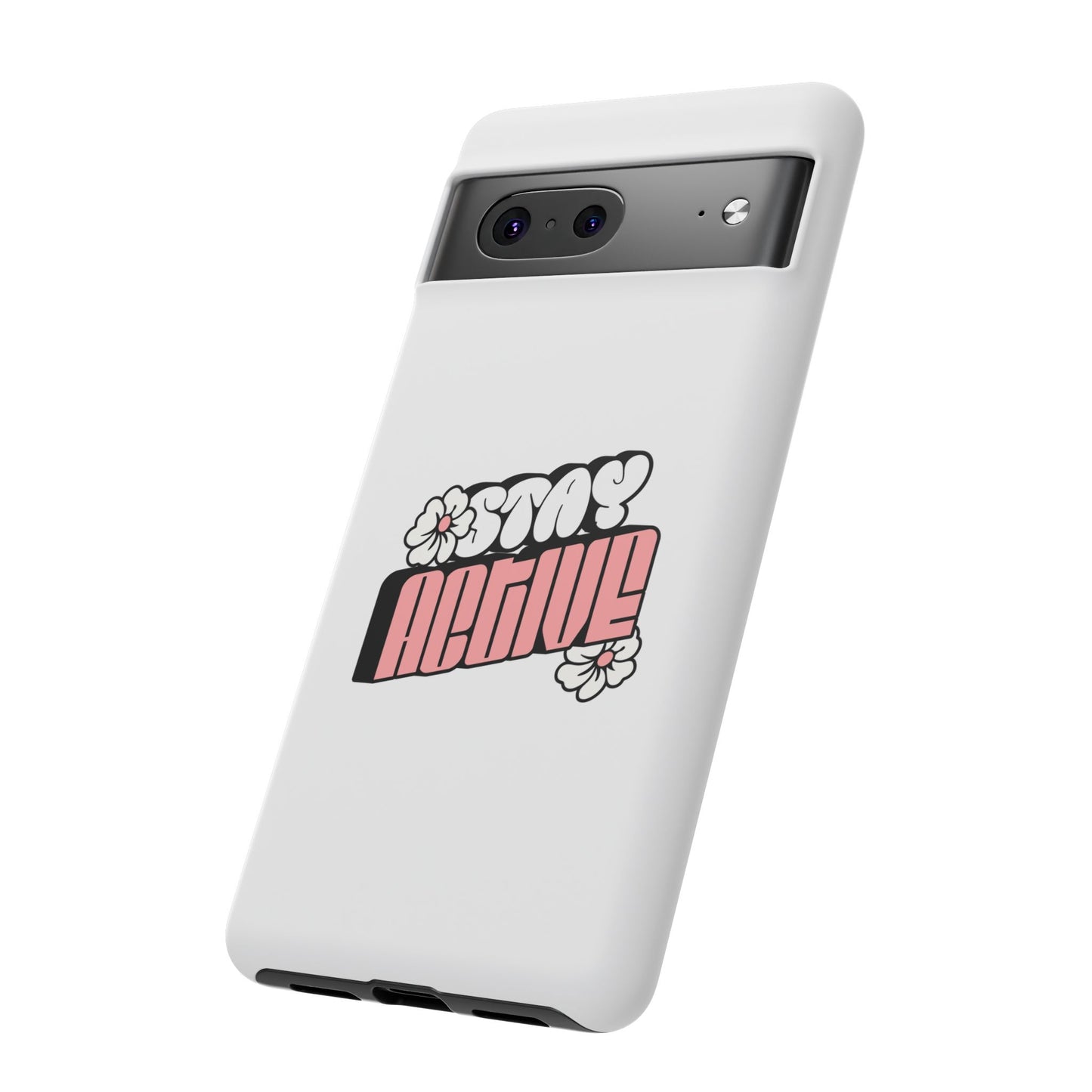 Stay Active Phone Case — Retro Pink Floral Tough Phone Cover