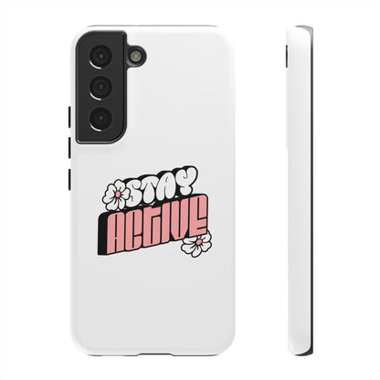 Stay Active Phone Case — Retro Pink Floral Tough Phone Cover
