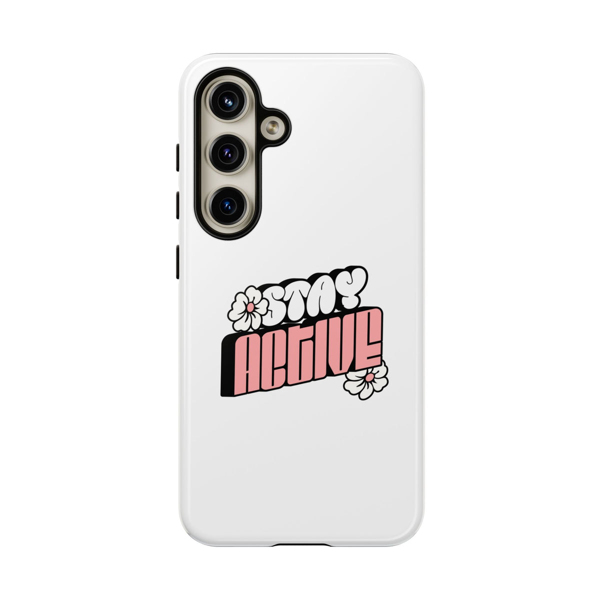 Stay Active Phone Case — Retro Pink Floral Tough Phone Cover