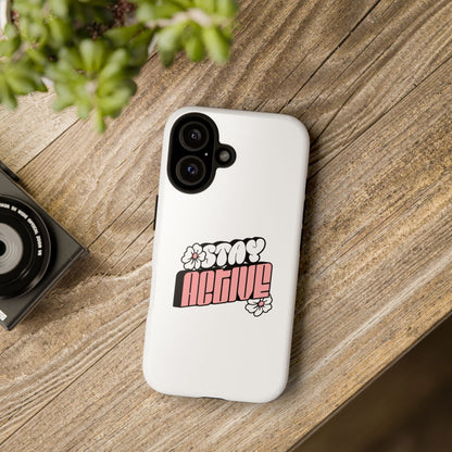 Stay Active Phone Case — Retro Pink Floral Tough Phone Cover