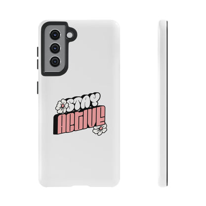 Stay Active Phone Case — Retro Pink Floral Tough Phone Cover