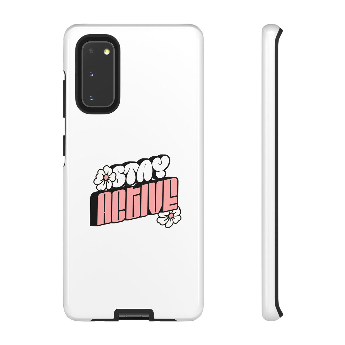 Stay Active Phone Case — Retro Pink Floral Tough Phone Cover