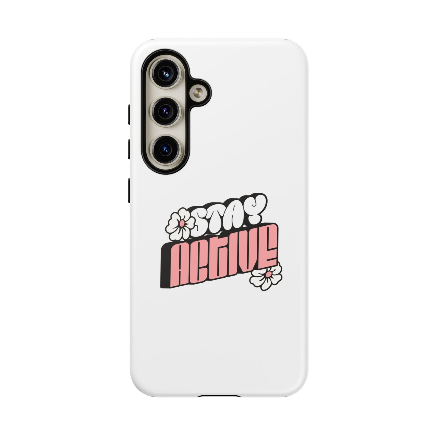 Stay Active Phone Case — Retro Pink Floral Tough Phone Cover