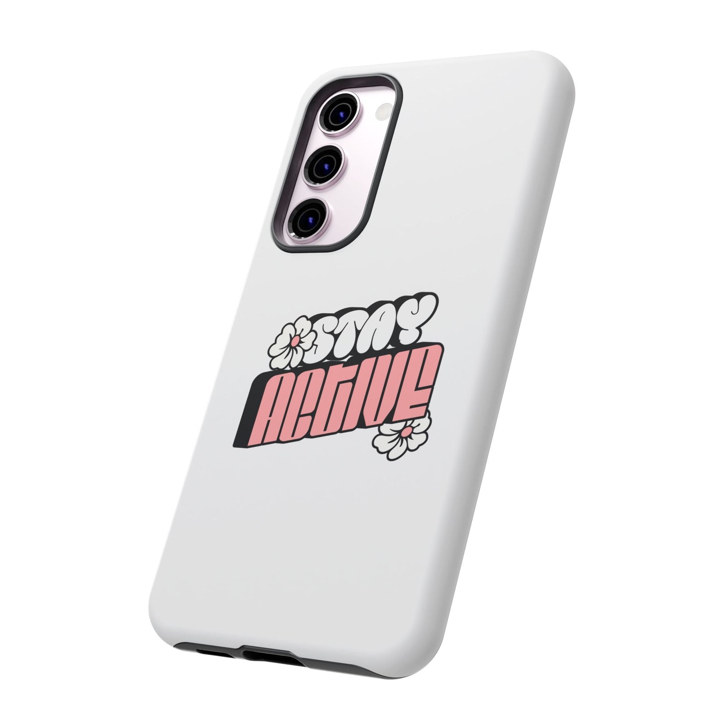 Stay Active Phone Case — Retro Pink Floral Tough Phone Cover