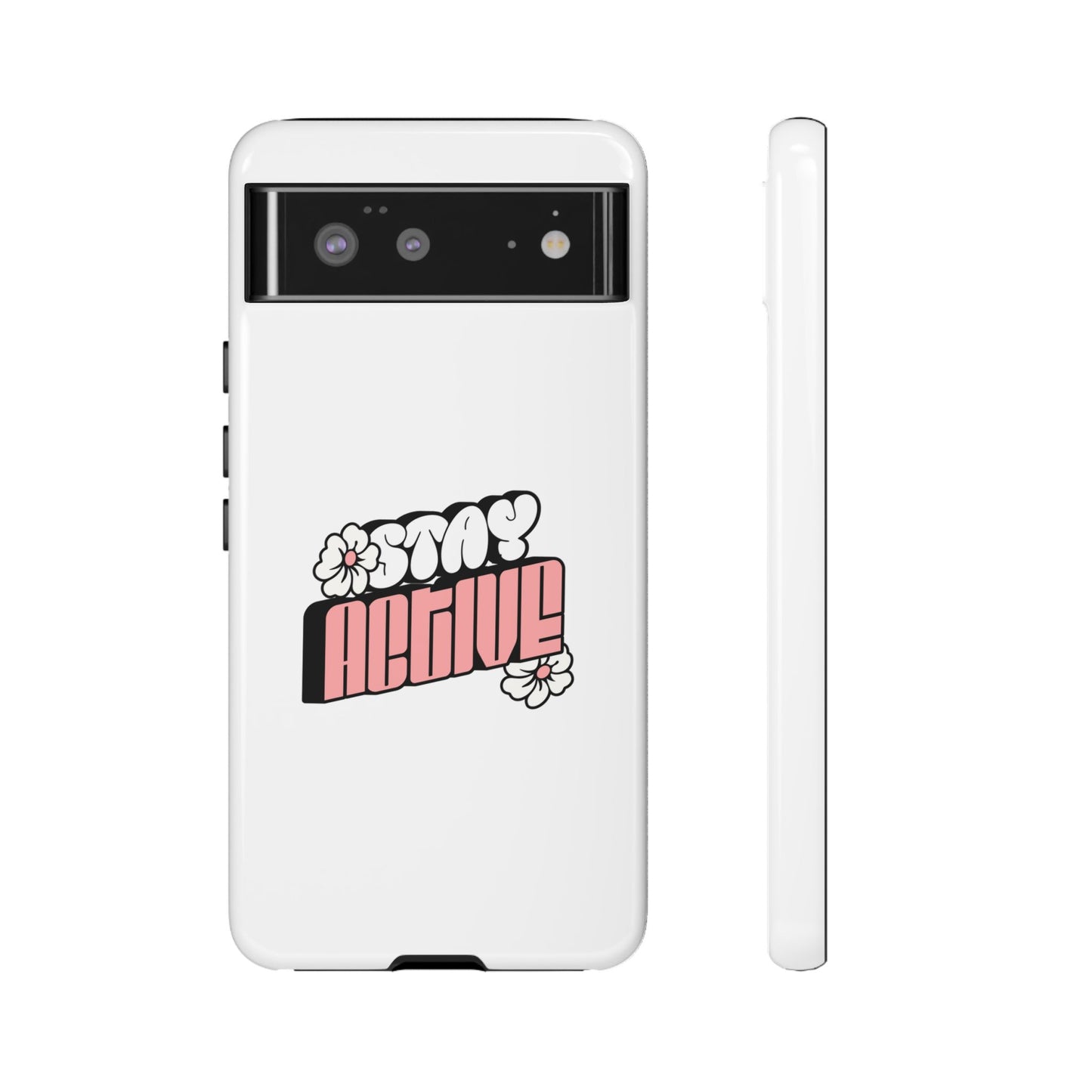 Stay Active Phone Case — Retro Pink Floral Tough Phone Cover