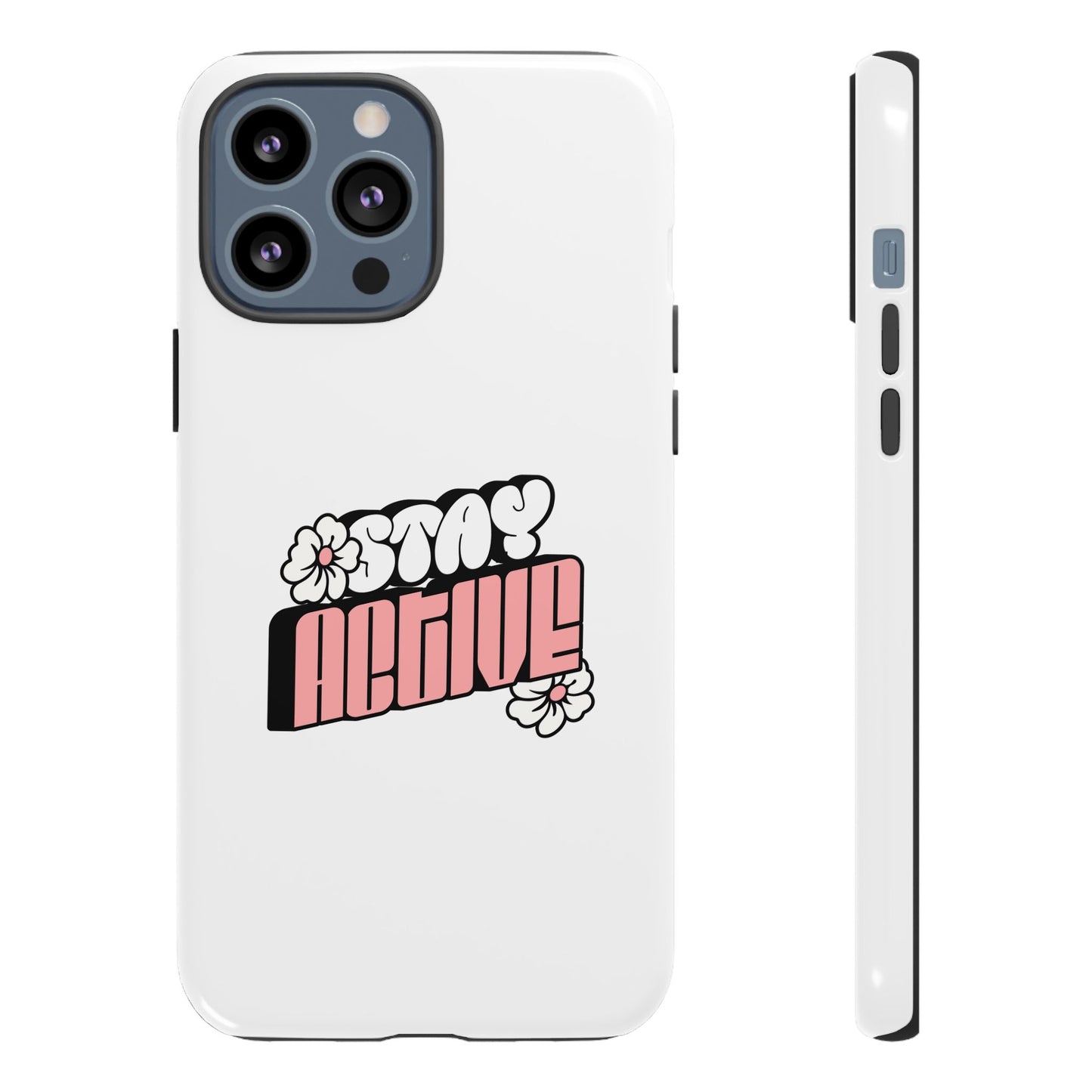 Stay Active Phone Case — Retro Pink Floral Tough Phone Cover