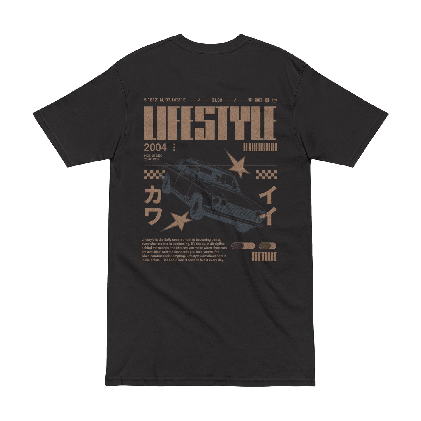 Retro Drift Car Brown Tee — Unisex Cotton Graphic Tee