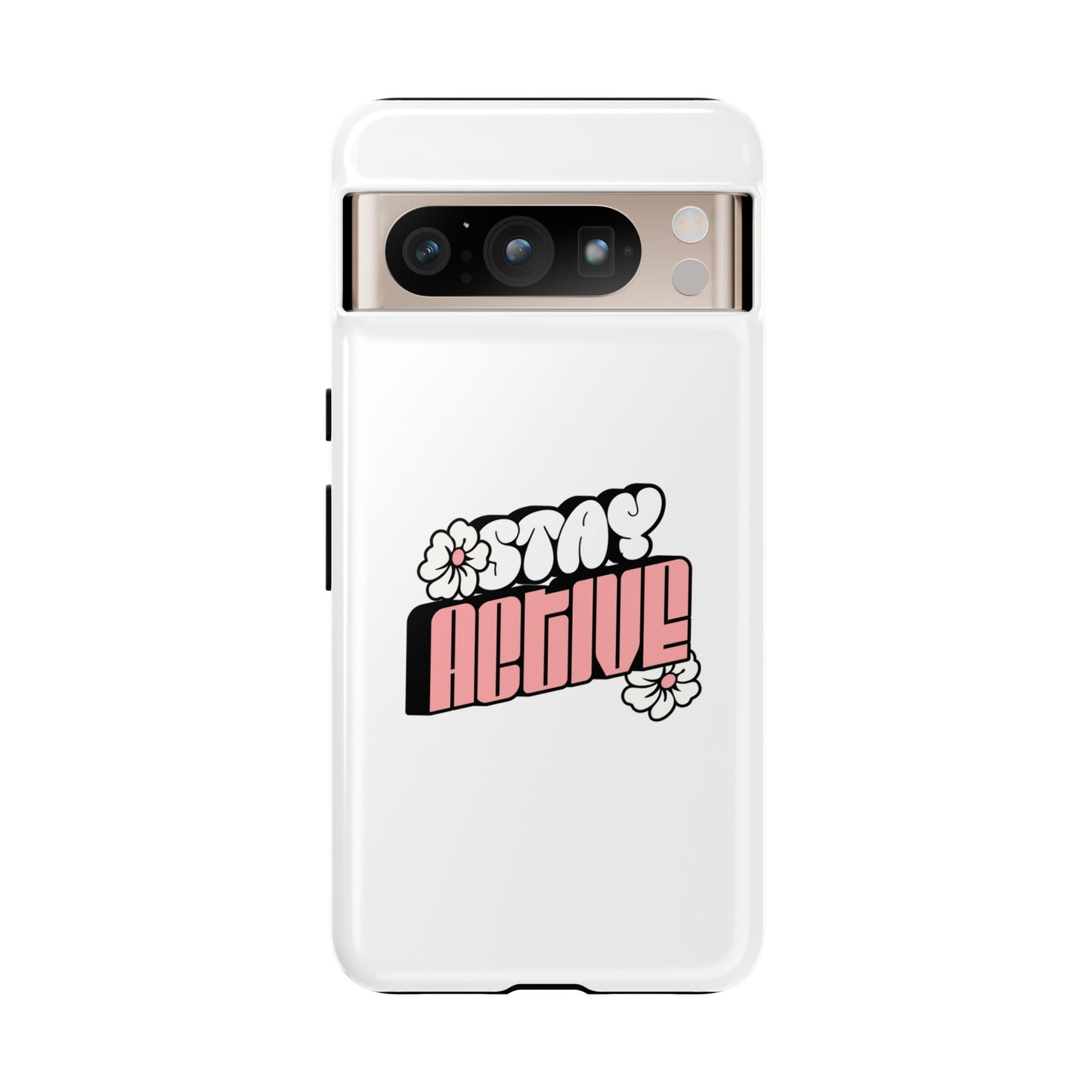 Stay Active Phone Case — Retro Pink Floral Tough Phone Cover