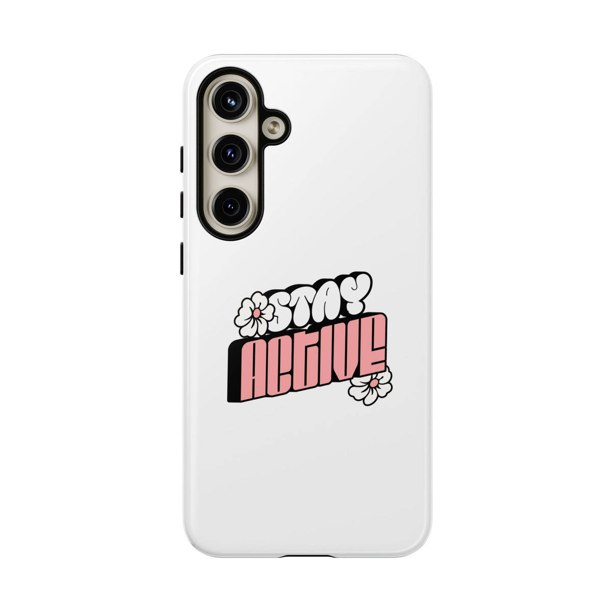 Stay Active Phone Case — Retro Pink Floral Tough Phone Cover