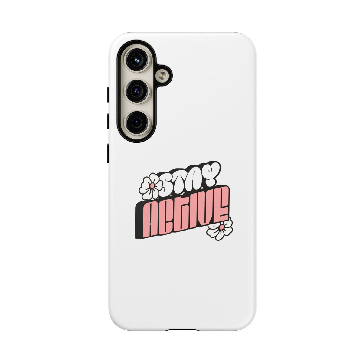 Stay Active Phone Case — Retro Pink Floral Tough Phone Cover