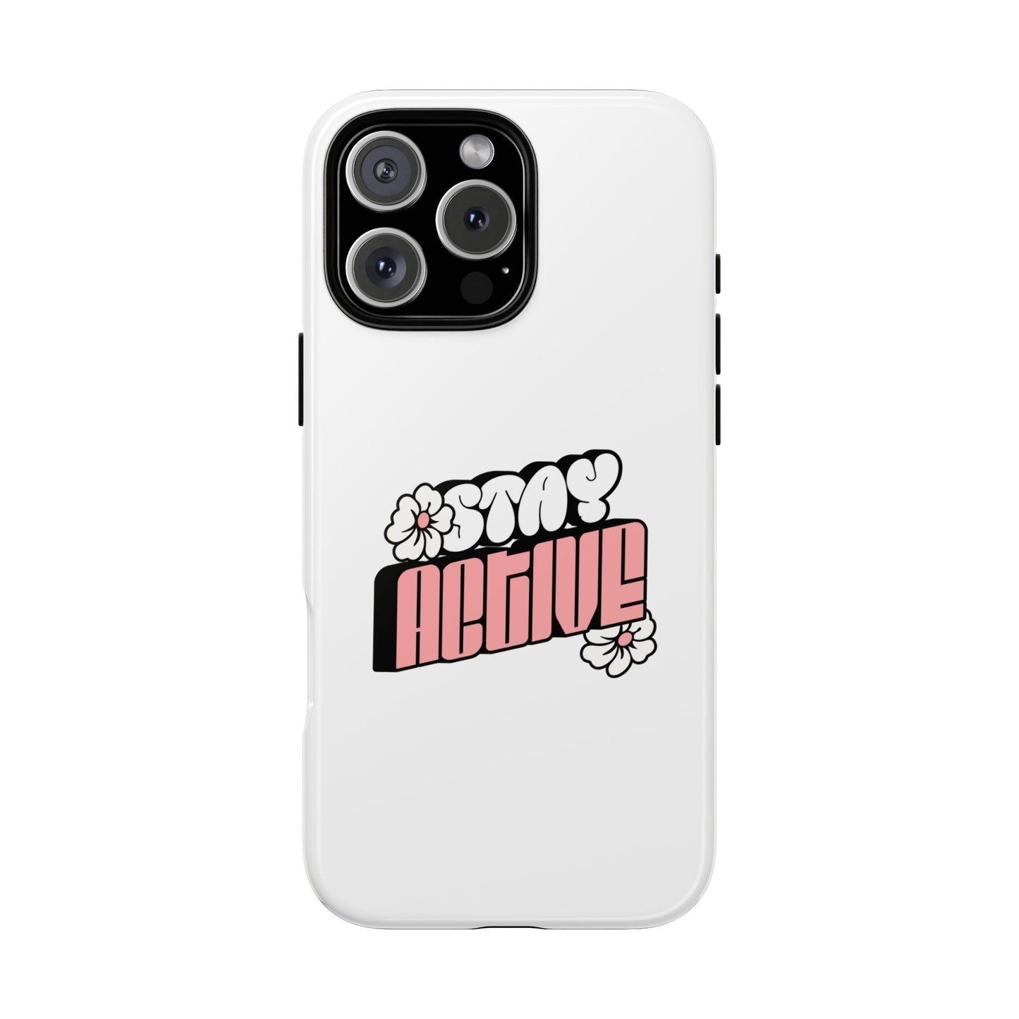 Stay Active Phone Case — Retro Pink Floral Tough Phone Cover