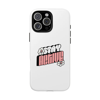 Stay Active Phone Case — Retro Pink Floral Tough Phone Cover