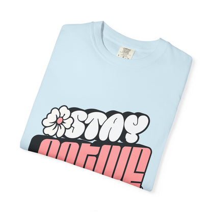 Stay Active Floral Tee — Retro Pink Graphic T-Shirt