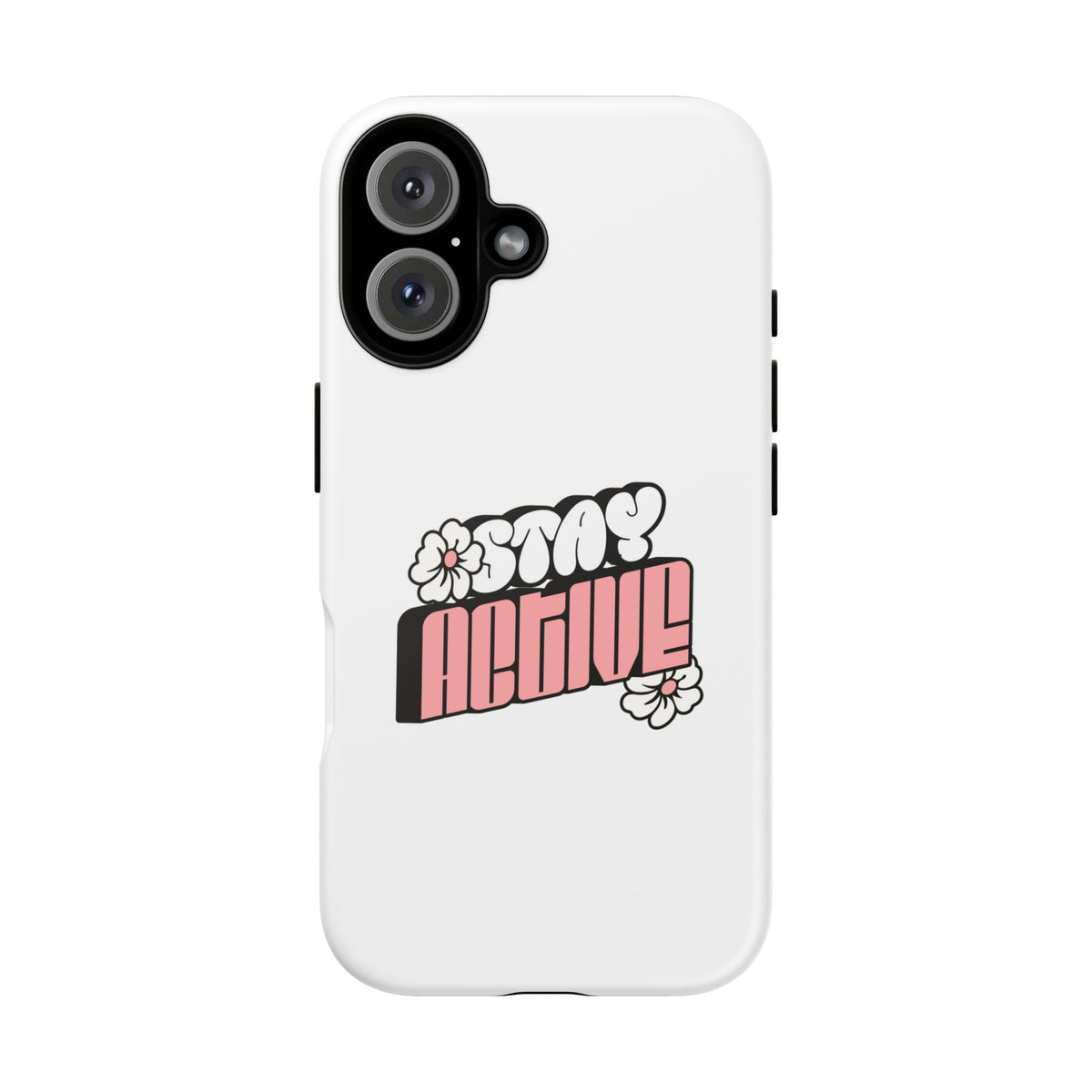 Stay Active Phone Case — Retro Pink Floral Tough Phone Cover